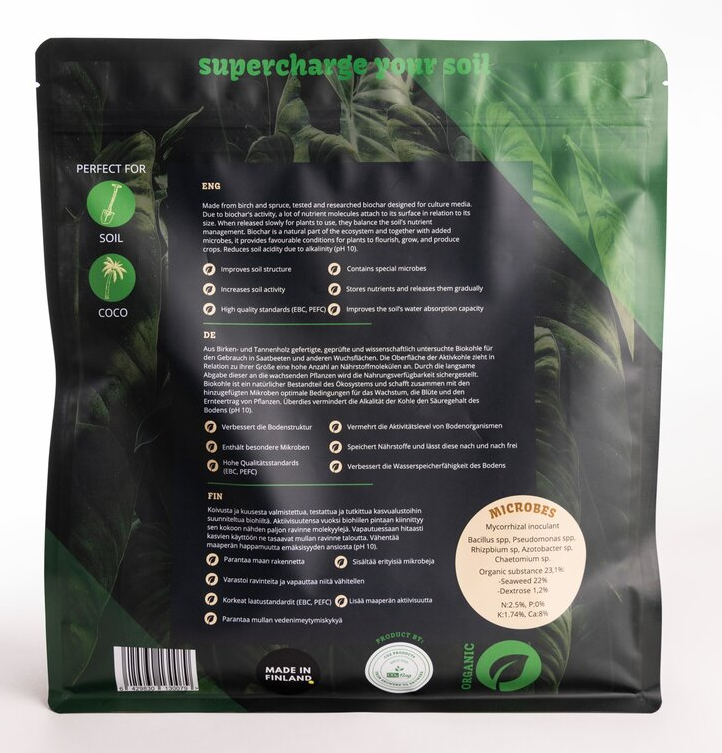 CO2 Products Biochar + microbes Biokohle 5L
