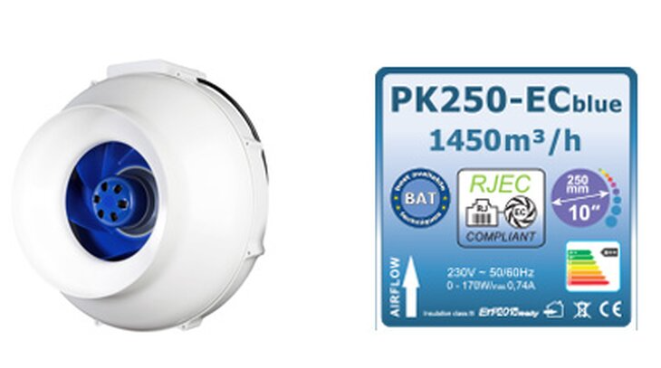 Prima Klima EC Ventilator Blue 1450m³/h 250mm Pa 750 RJEC