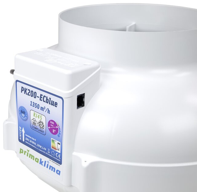 Prima Klima ECblue Ventilator 200mm 1350m³/h RJ45