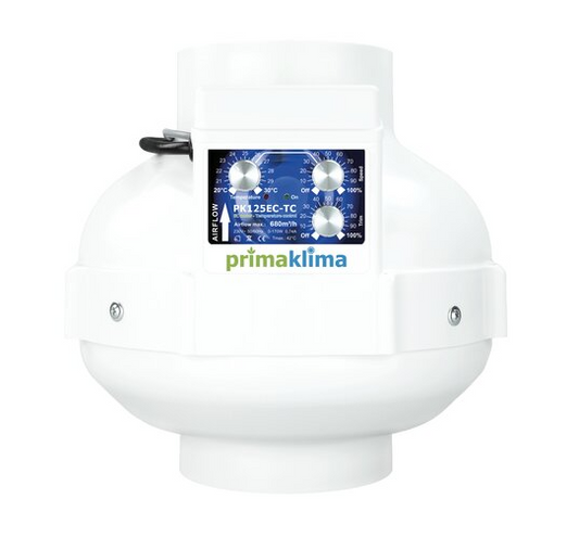 Prima Klima EC Ventilator 125mm 680m³/h Temp./ Speed Controlled