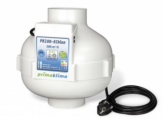 Prima Klima ECblue Ventilator 100mm 0-580m³/h RJ45