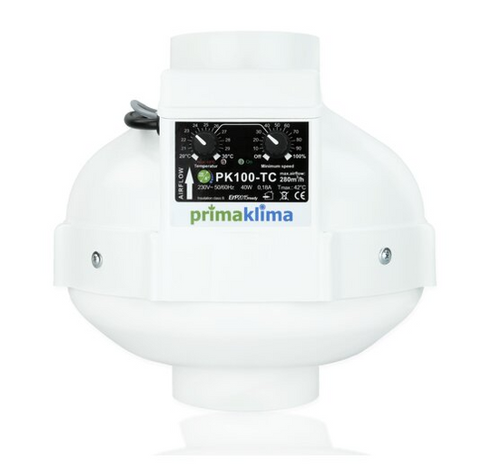 Prima Klima Fan 100, 280m³/h Temp Controlled